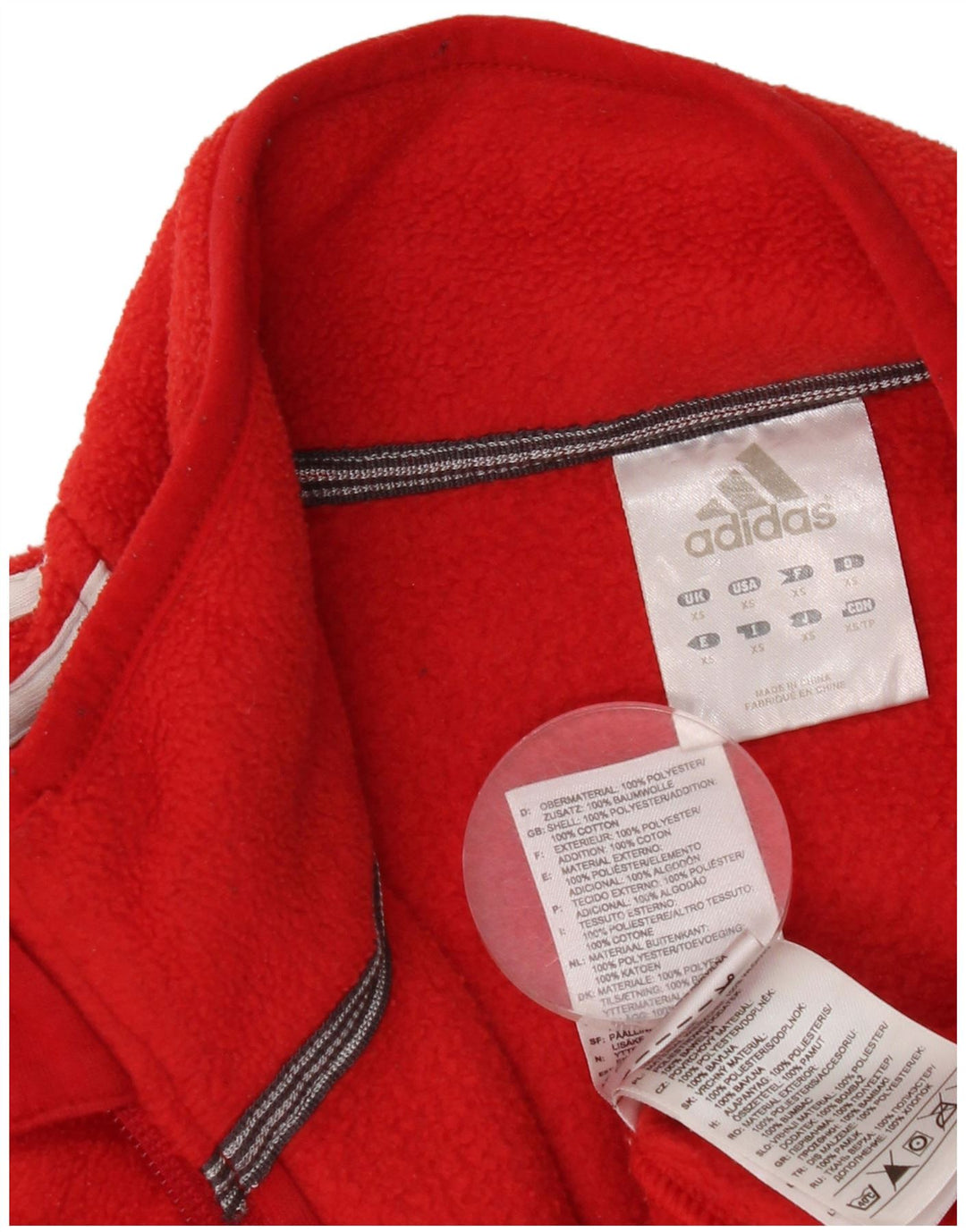 Giacca in pile da uomo Adidas UK 34 XS poliestere rosso
