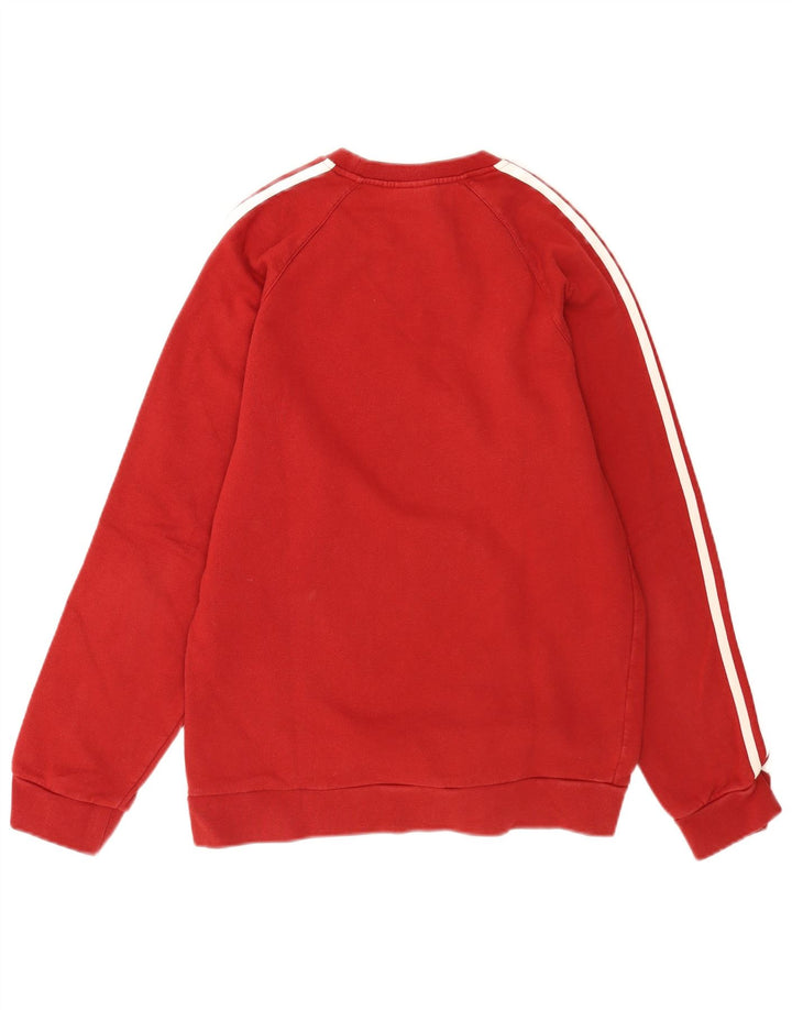 Felpa Adidas da uomo maglione piccolo rosso color block in cotone