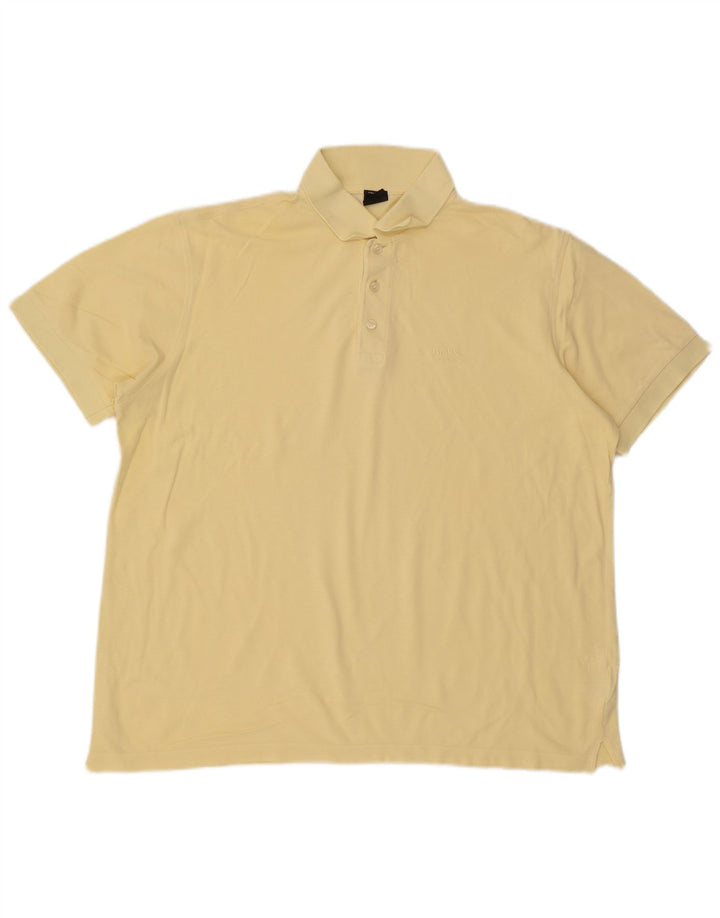 HUGO BOSS Mens Polo Shirt XL Yellow Cotton