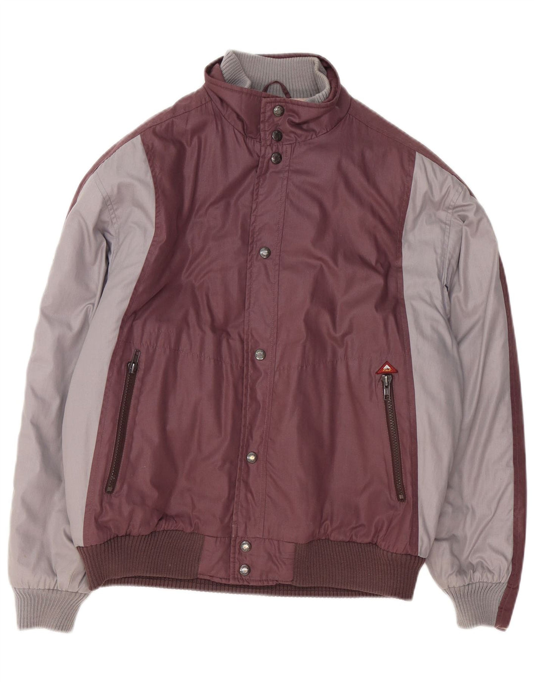 Giubbotto bomber vintage da uomo UK 38 Poliestere color block medio bordeaux