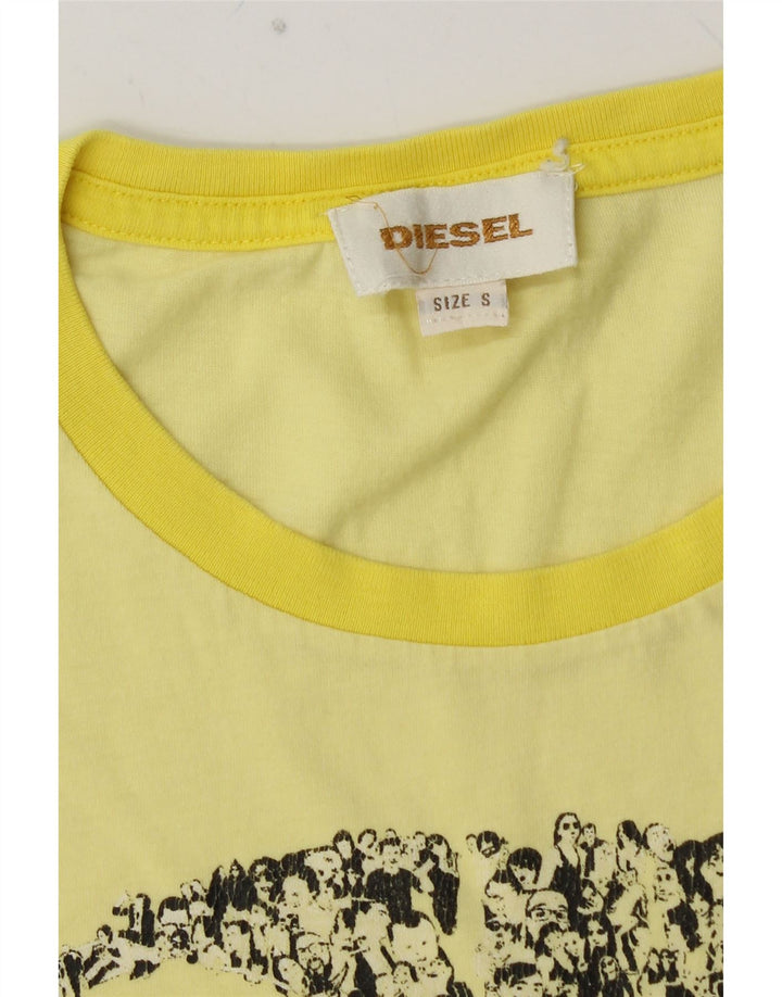 DIESEL T-shirt grafica da uomo Top Small Yellow Colourblock