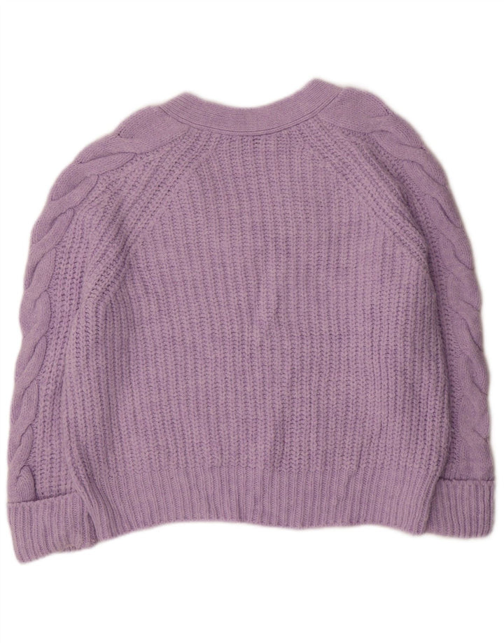 Maglione oversize con scollo a V da donna Marks & Spencer UK 14 Viola medio