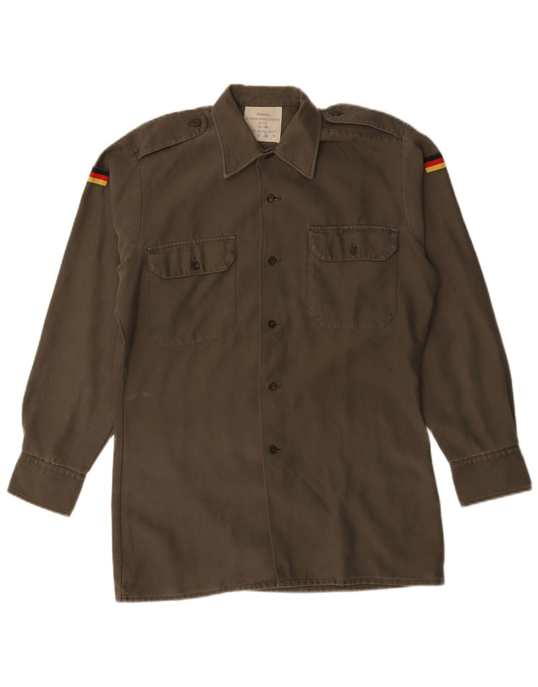 Camicia militare vintage da uomo taglia 37/38 Small Khaki Army