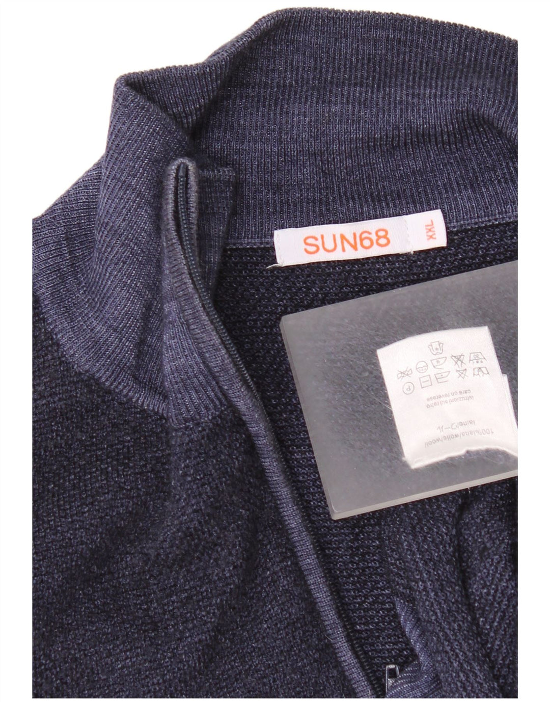 Maglione cardigan da donna Sun68 UK 20 2XL Lana blu navy