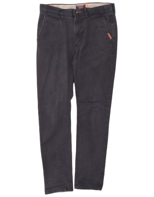Pantaloni chino slim da uomo Superdry W32 L32 cotone blu navy