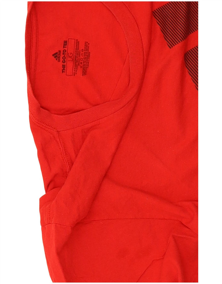 T-shirt grafica da uomo Adidas Top grande in cotone rosso