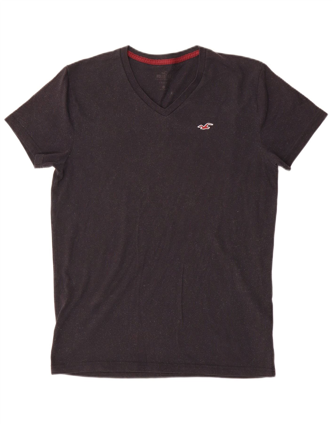 T-shirt Hollister da uomo in cotone grigio medio