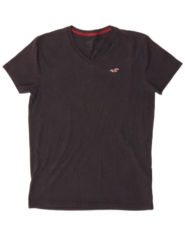 T-shirt Hollister da uomo in cotone grigio medio