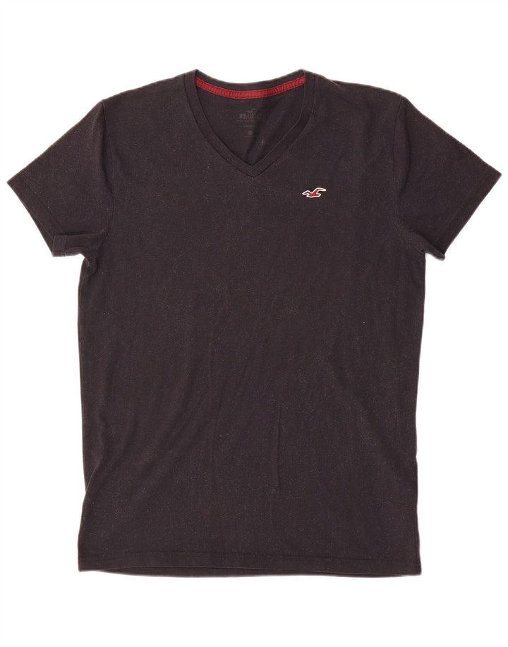 T-shirt Hollister da uomo in cotone grigio medio
