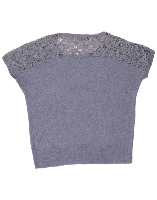 T-shirt oversize da donna Trussardi Jeans UK 18 XL in viscosa blu