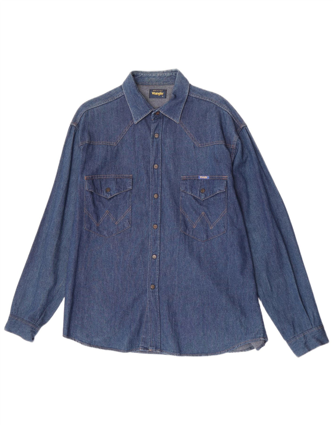 Camicia di jeans da uomo Wrangler grande in cotone blu