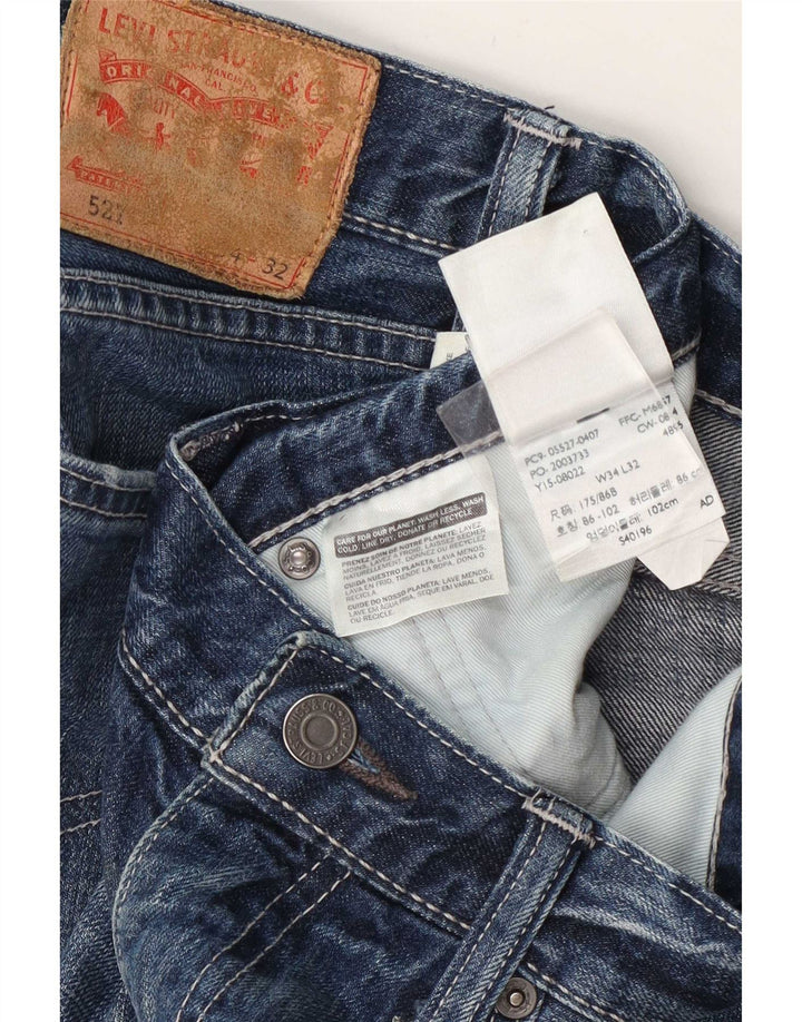 Levi's Uomo 527 Jeans Bootcut W34 L32 Cotone Blu