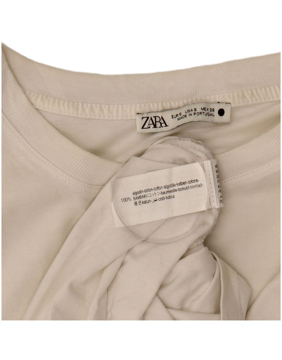 Canotta da donna Zara UK 10 piccola in cotone bianco