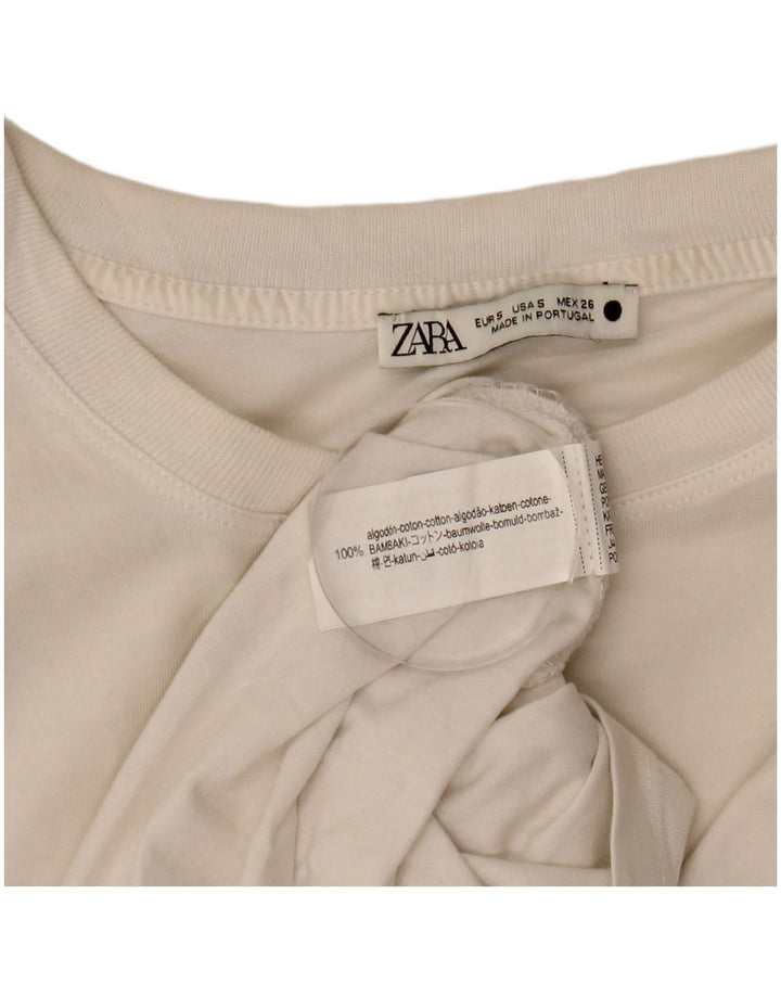 Canotta da donna Zara UK 10 piccola in cotone bianco