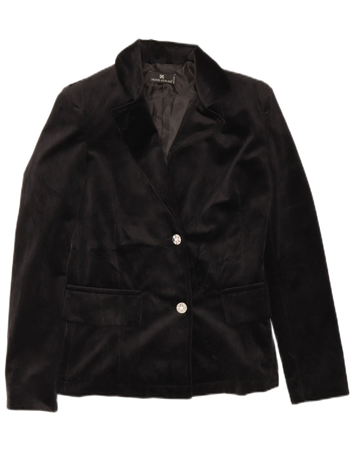 Giacca blazer in velluto a 2 bottoni da donna Mood Atelier UK 6 XS poliestere nero