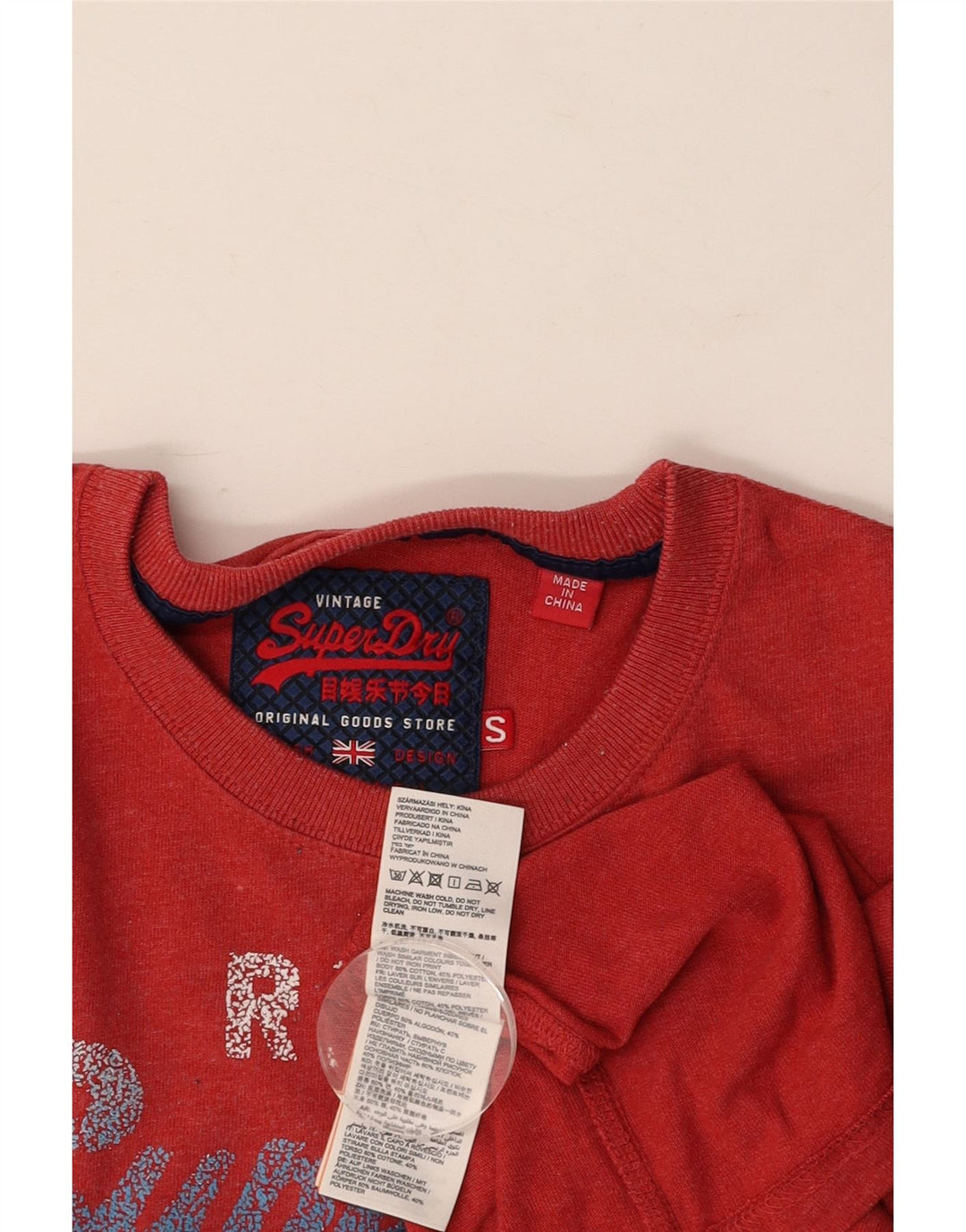 T-shirt grafica da uomo SUPERDRY Top piccola in cotone rosso