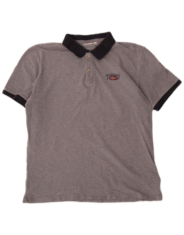 Polo da uomo Napapijri 2XL in cotone grigio