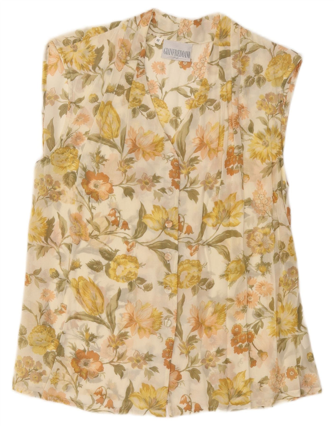 GIANFREDIANI Camicetta da donna trasparente IT 48 XL Verde floreale