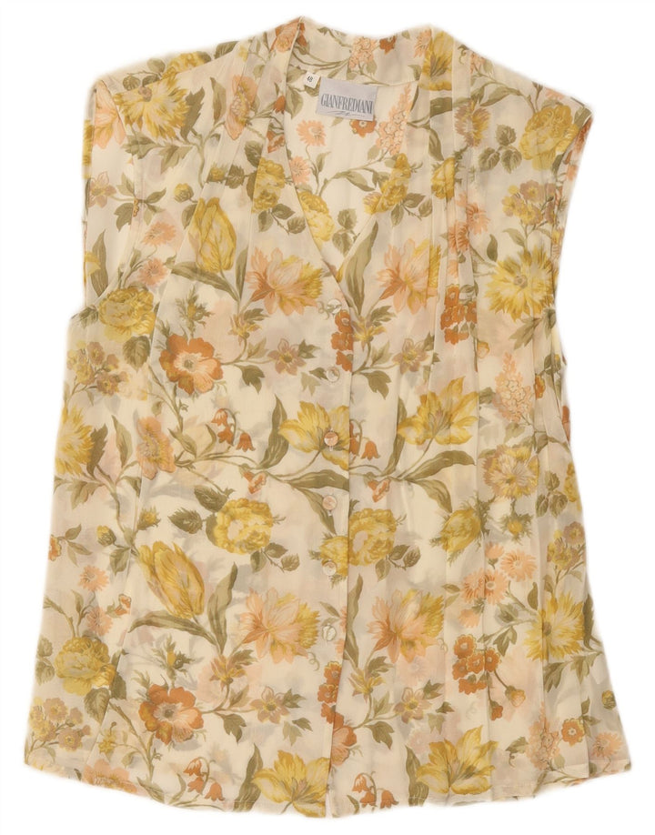 GIANFREDIANI Camicetta da donna trasparente IT 48 XL Verde floreale
