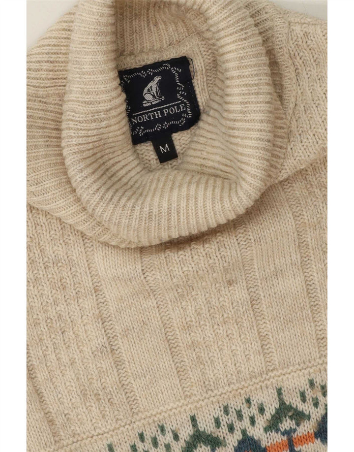 Maglione maglione collo alto da uomo North Pole Beige medio Fair Isle