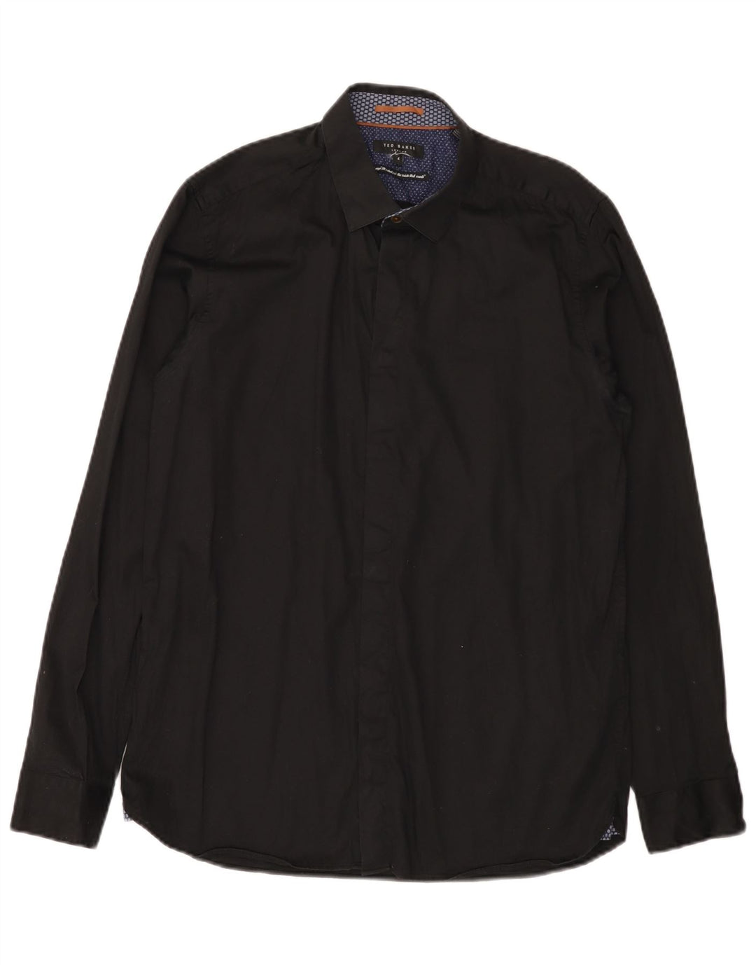 Camicia da uomo Ted Baker taglia 4 grande cotone nero