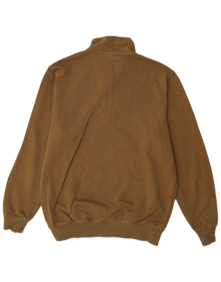 Felpa da uomo con collo con zip John Lewis, maglione grande, cotone kaki