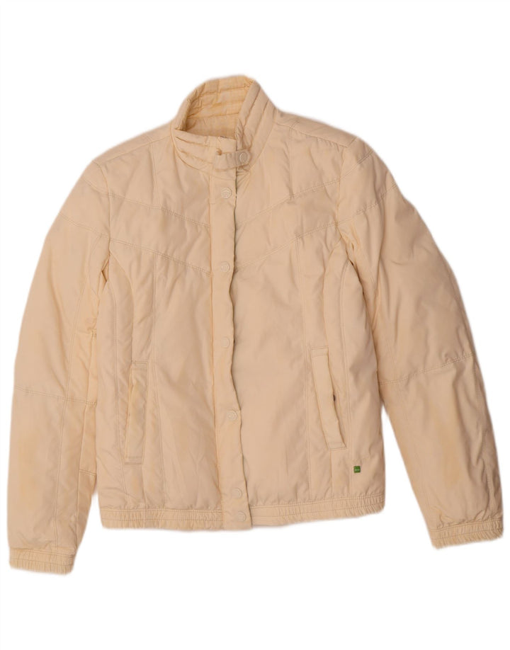 Giacca imbottita reversibile da donna Hugo Boss UK 8 Small Beige Poliestere