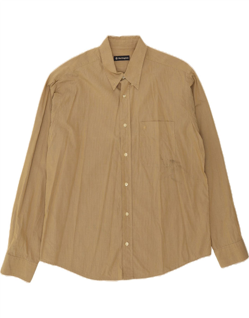BURLINGTON Mens Shirt XL Beige Check Vintage Burlington and Second-Hand Burlington from Messina Hembry 