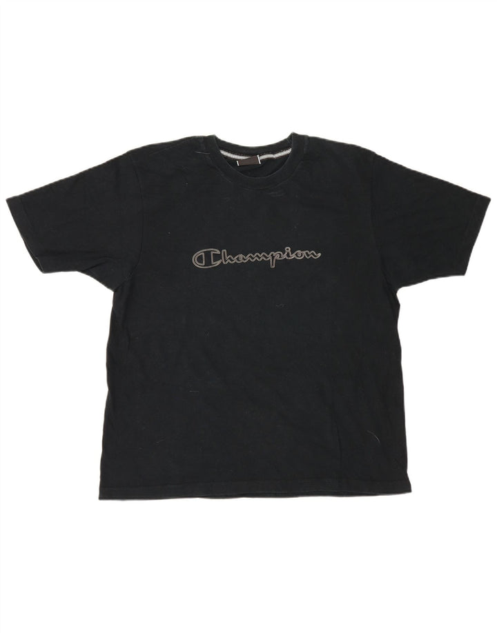 T-shirt grafica da uomo Champion Top media nera