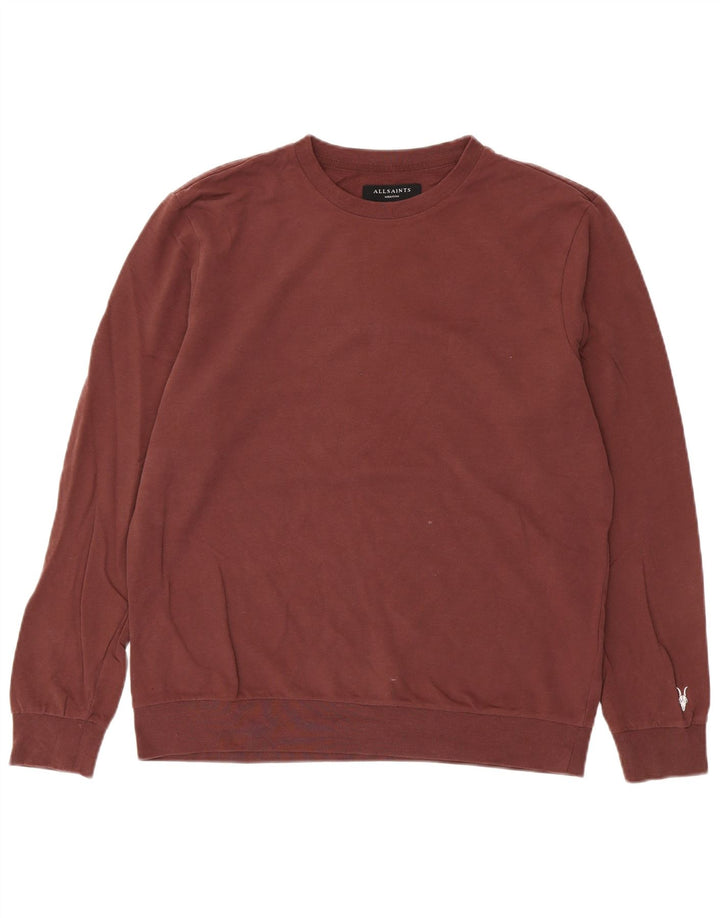 Felpa da uomo All Saints Maglione in cotone marrone medio medio