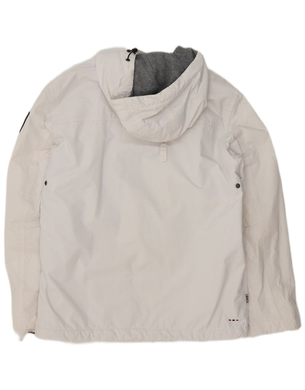 Giacca anorak con cappuccio grafico dalla vestibilità regolare da uomo Napapijri UK 40 Large Bianca