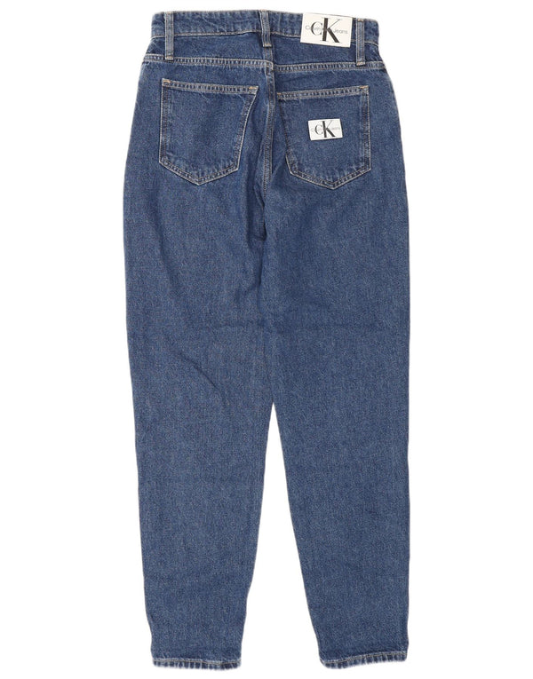 Jeans affusolati a vita alta Mom da donna Calvin Klein W26 L28 cotone blu