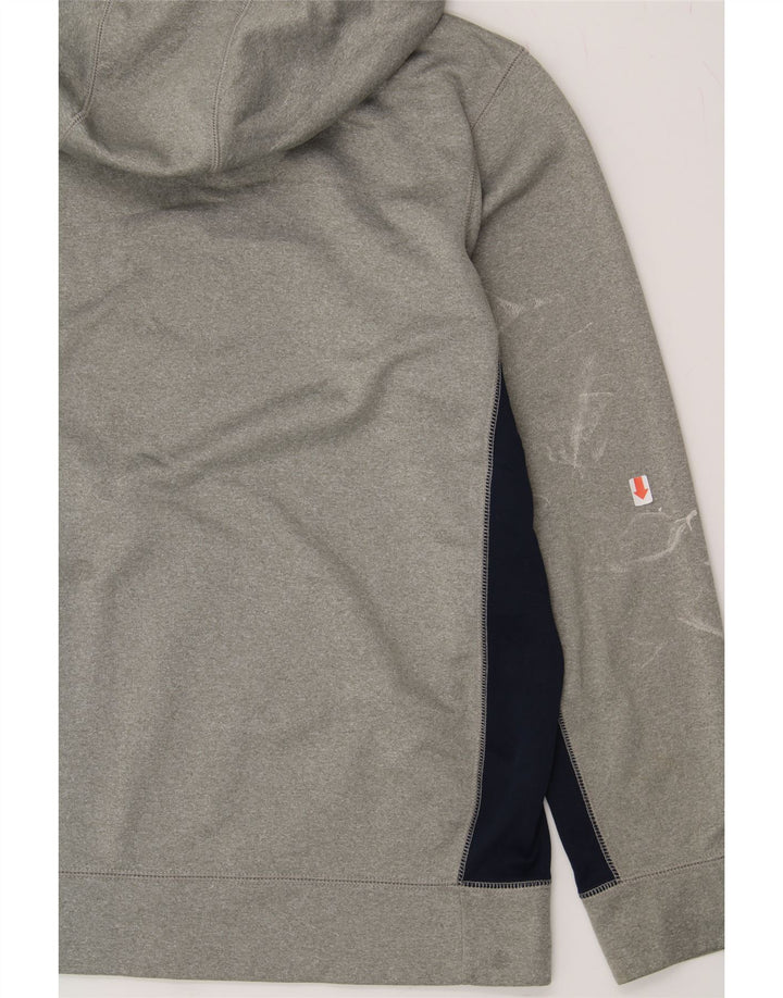 NIKE Mens Therma-Fit Hoodie Jumper Large Grey Colourblock Polyester Vintage Nike and Second-Hand Nike from Messina Hembry 
