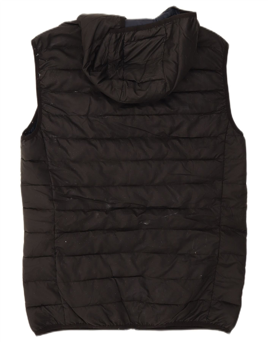 Gilet imbottito con cappuccio da uomo Zara UK 40 grande poliestere nero