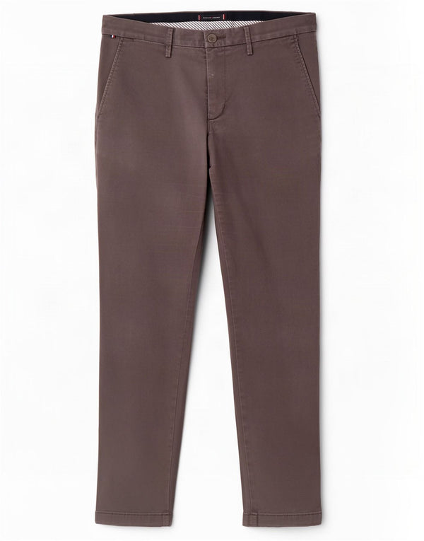 Tommy Hilfiger Mens Slim Chino Trousers W32 L32 Grey Cotton