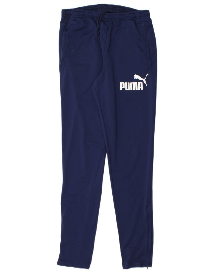Pantaloni da tuta da uomo Puma Small in poliestere blu navy