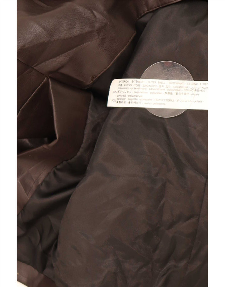 Giacca blazer da donna in ecopelle a 1 bottone Zara UK 14 Marrone medio