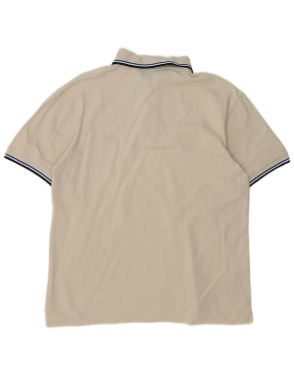 Polo da uomo Fred Perry in cotone a righe bianche medie