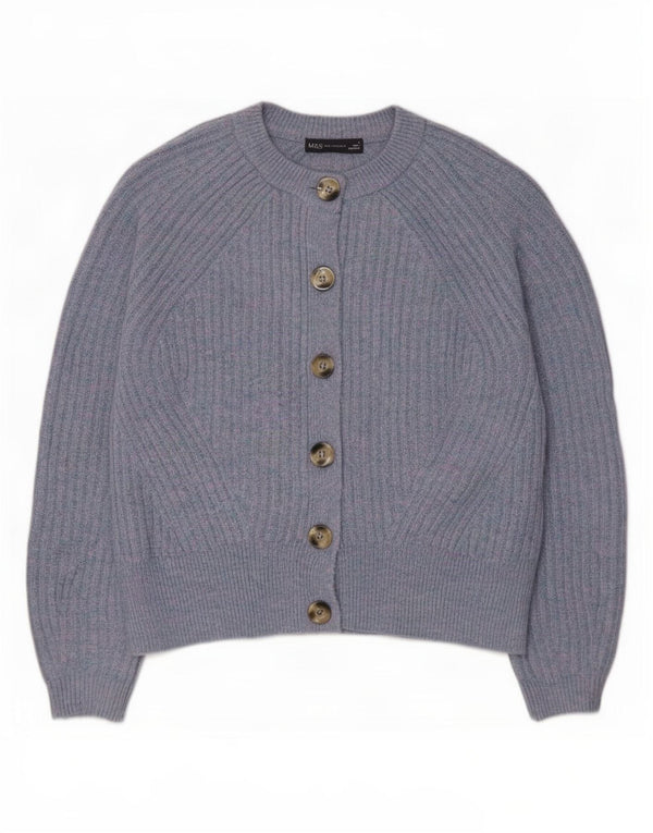 Maglione cardigan da donna Marks & Spencer UK 14 Acrilico blu medio
