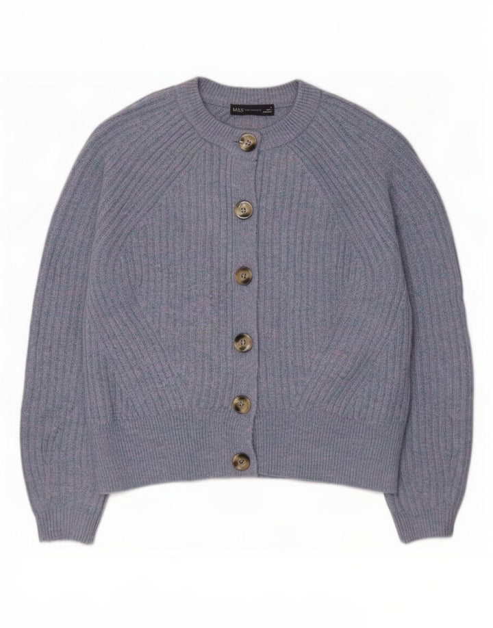 Maglione cardigan da donna Marks & Spencer UK 14 Acrilico blu medio