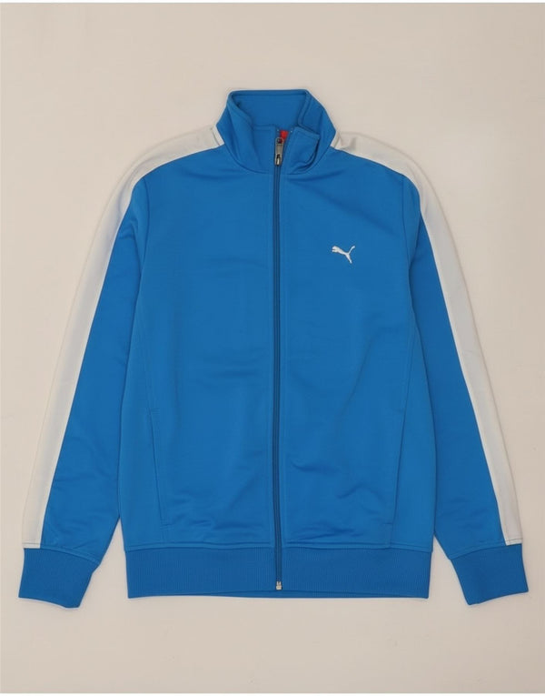 Giacca da tuta da ragazzo Puma 13-14 anni in poliestere color block blu