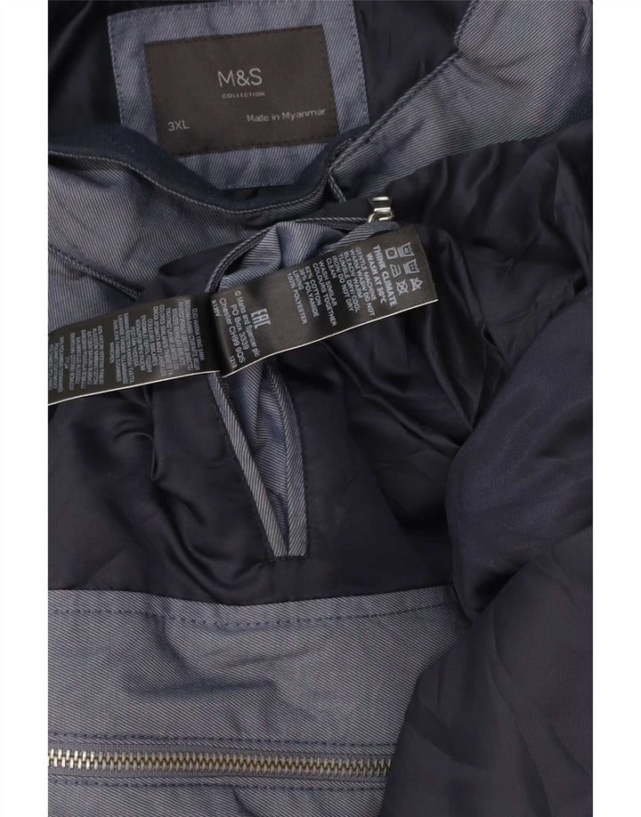 Giubbotto bomber da uomo Marks & Spencer UK 46 3XL Cotone color block blu