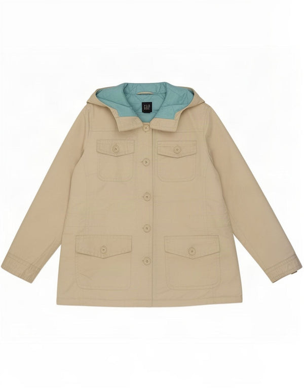 Gap Womens Hooded Windbreaker Jacket UK 14 Medium Off White
