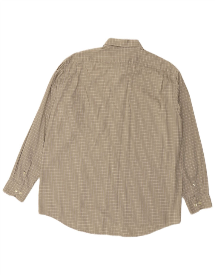 Camicia da uomo LACOSTE taglia 41 grande cotone a quadri grigi
