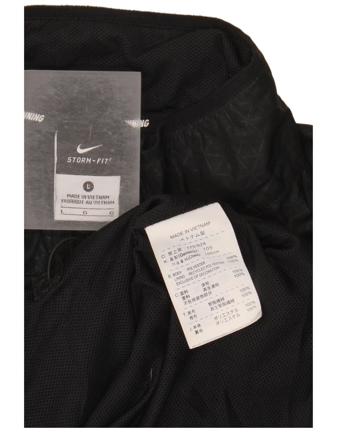 Giacca da tuta Nike Storm-Fit da uomo, grande, in poliestere geometrico nero