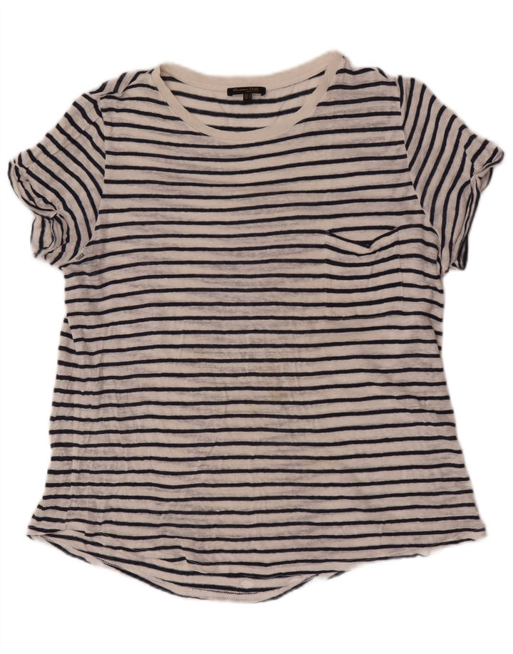 T-shirt da donna Massimo Dutti Top UK 14 a righe bianche medie