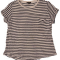 T-shirt da donna Massimo Dutti Top UK 14 a righe bianche medie