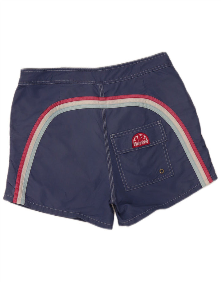 Pantaloncini da bagno da uomo SUNDEK color block medio blu navy