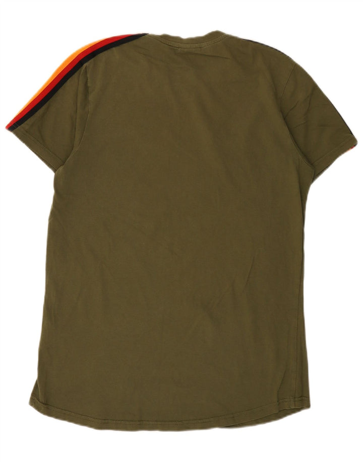 T-shirt da uomo Ellesse Top in cotone color block verde medio