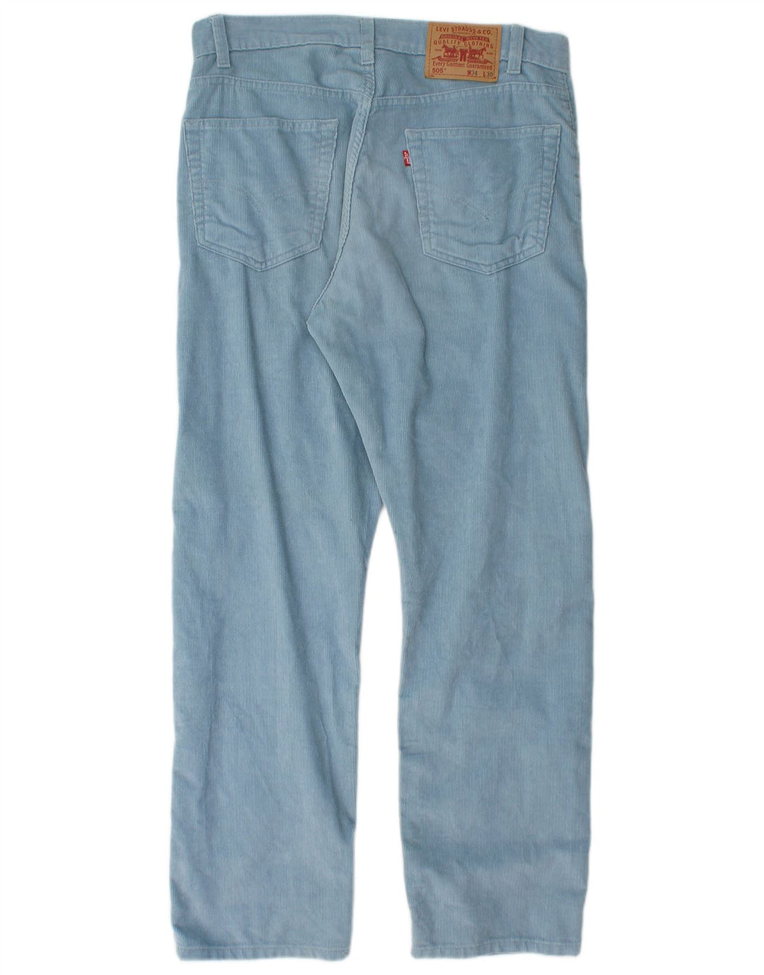 LEVI'S Pantaloni dritti in velluto a coste 505 da uomo W34 L30 in cotone blu